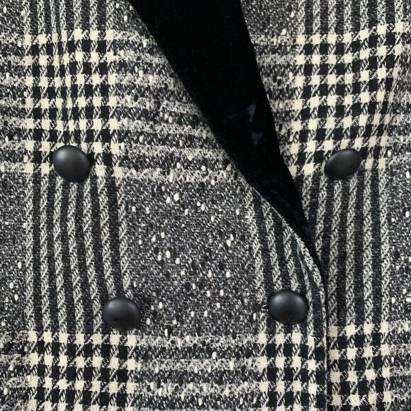 Vintage Lutz Teutloff Wool Glen Check Plaid Black White Blazer Jacket Academia - Picture 4 of 15